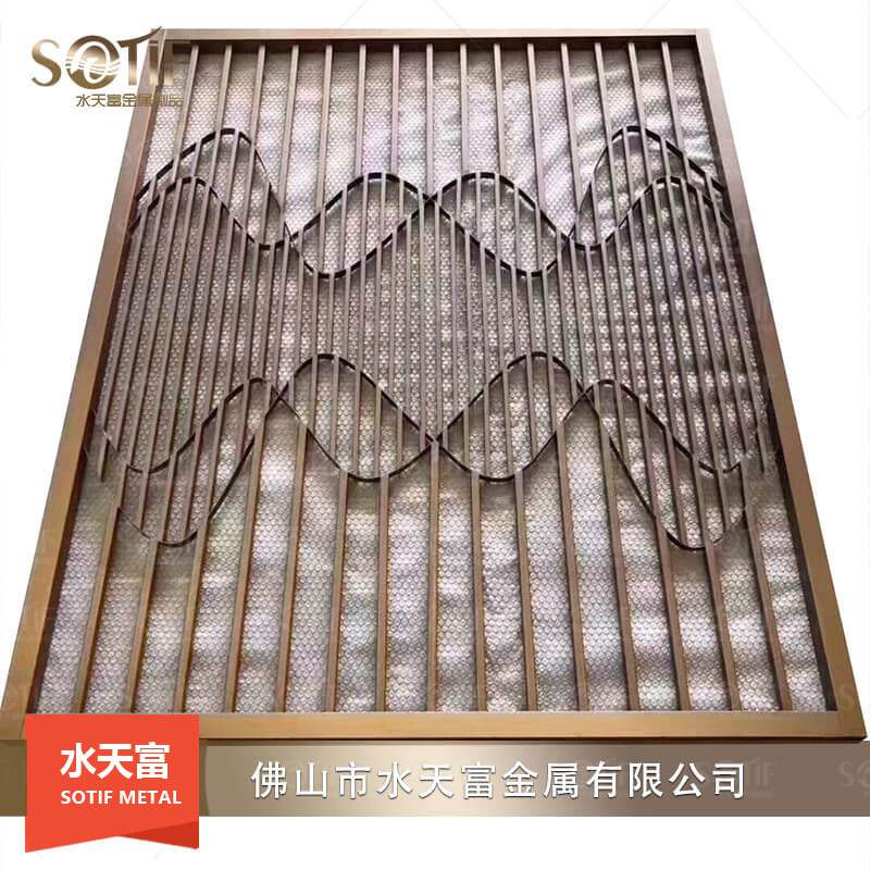 現代輕奢不銹鋼屏風8